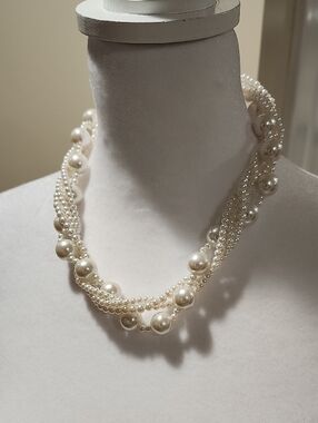 Anne Klein Ivory Multi-Strand Pearl Twist Necklace